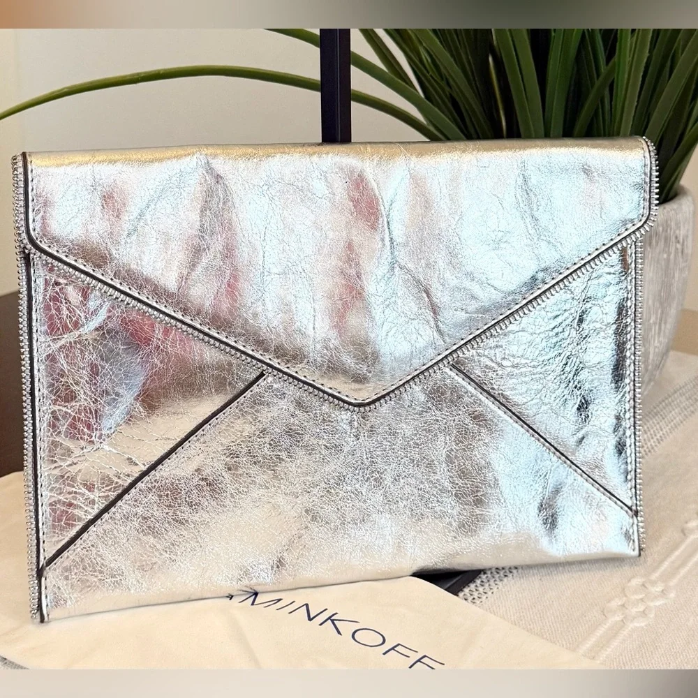 Rebecca Minkoff Leo Silver Clutch - Picture 2 of 7
